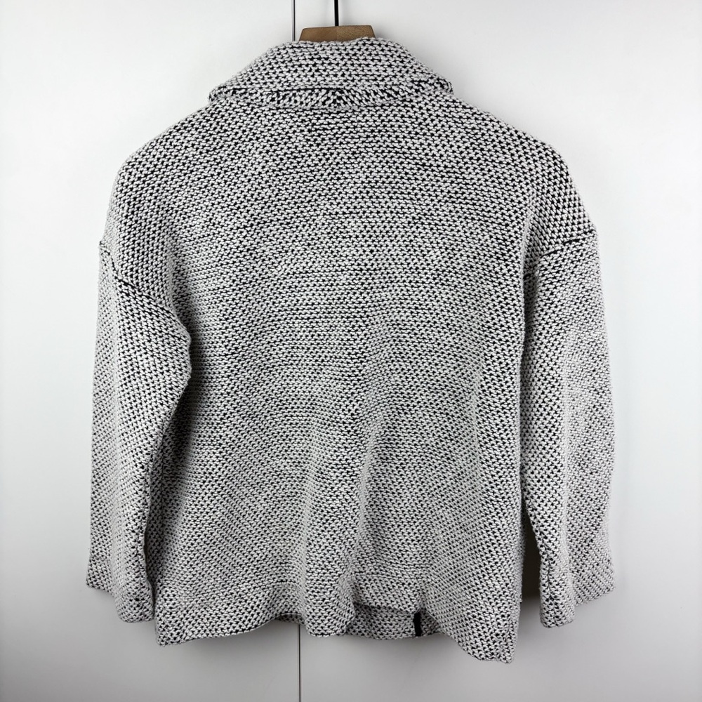 Marine Layer Birdseye Blazer Cardigan Sweater Knit Jacket White Black Medium - Picture 7 of 8